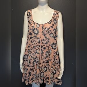 Torrid Pink and Black Floral Mini Dress